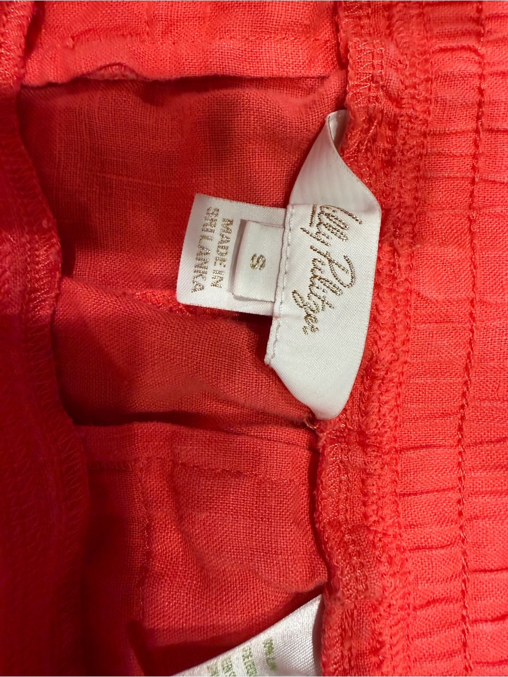 Lilly Pulitzer Coral Red Lien Pants - Small